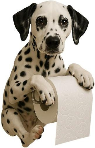 Hunde Toilettenpapierhalter zur Wandmontage von Retroid in Weiß aus Kunststoff mit Hai-Design - Bild 1