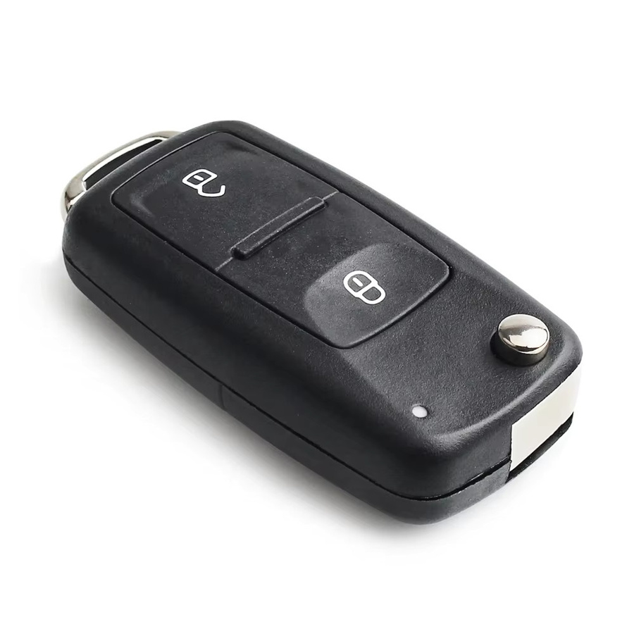 KEYYOU Ersatzgehäuse für VW Volkswagen Transporter T5 und Polo G als 2-Taste Folding Flip Remote Key FOB Shell in Schwarz (ungeschnittene Klinge) - Bild 3
