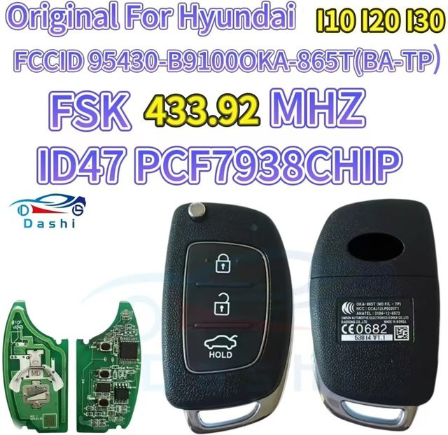 Dashi Klappschlüssel für Hyundai Elantra 2012-2015 Schwarz CN020077 FCC 95430-B9100 OKA-865T ID47CHIP 433 MHz - Bild 1