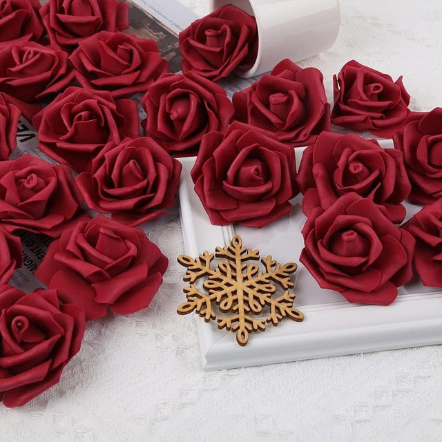 Künstliche Rosen aus PE-Schaum für Hochzeiten und Dekorationen in Schwarz und Rot - Bild 1