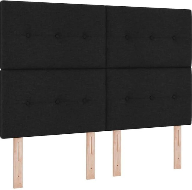 vidaXL Boxspringbett mit Matratze und Taschenfederkern in Schwarz, B/T/H: 160 x 200 x 128 cm - Bild 1