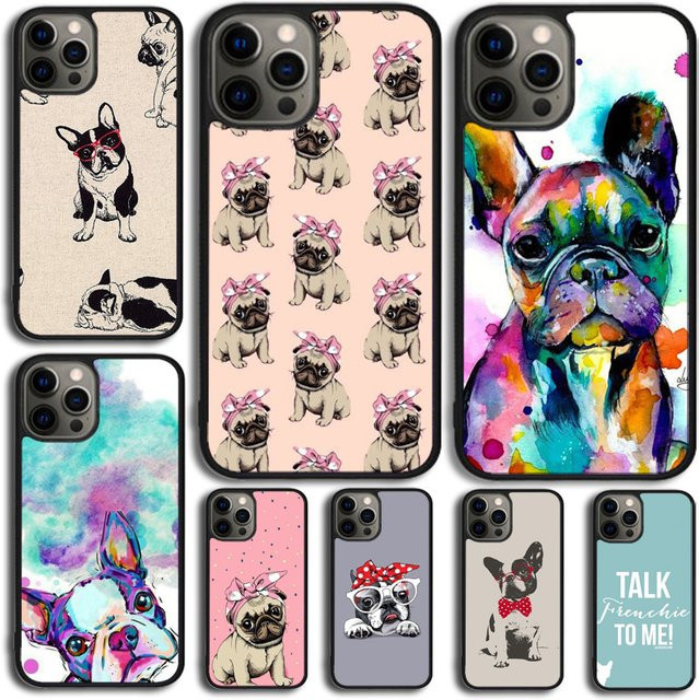 Handyhülle mit Französische Bulldogge Motiv für Apple iPhone 17 Air 16 15 14 Plus 13 12 11 Pro Max in Multicolor - Bild 1