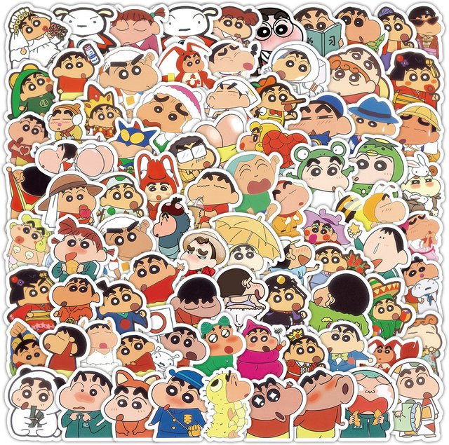 Keeppley Cartoon Anime Crayon Shin Chan Aufkleber Set, 103 Stück, Wasserdicht, Multicolour, Dekorationsaufkleber für Laptop, Auto und Schreibwaren - Bild 1