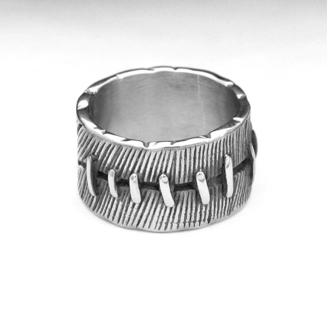 Yiran Jewelry Ring Edelstahl, Vintage, Silber, Herren - Bild 1
