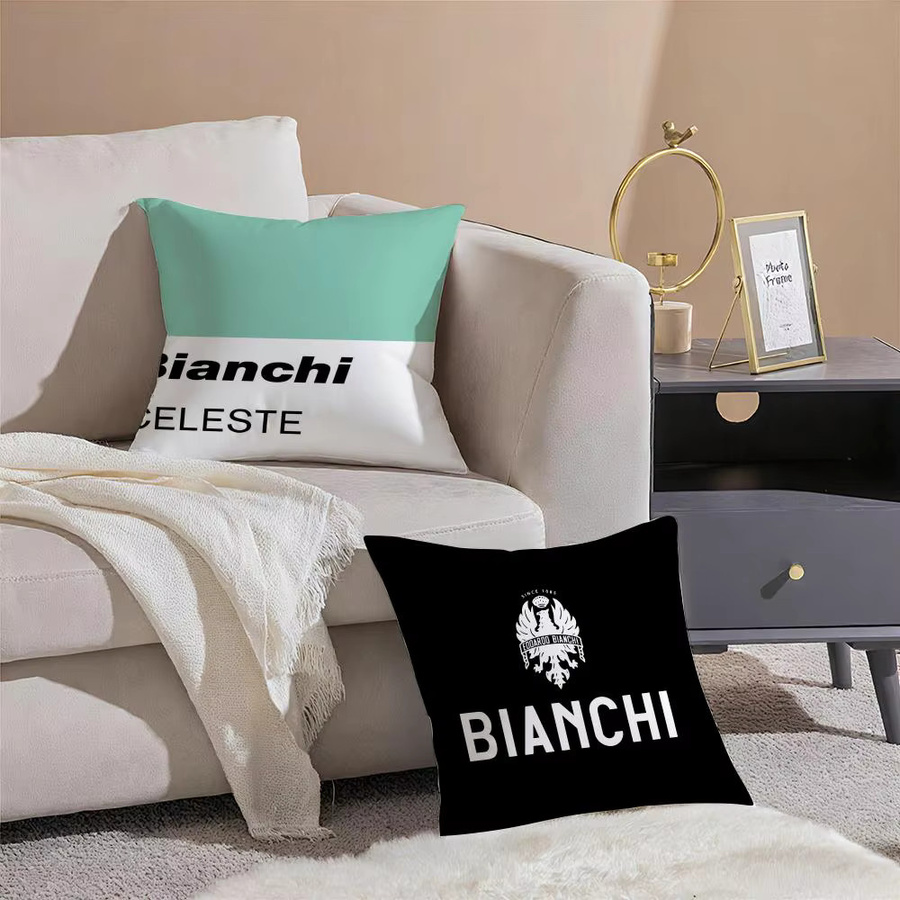 B-Bianchi Logo-Kissenbezug aus Plüsch in Weiß und Multicolour, quadratisch, Breite: 30 cm, Höhe: 30 cm, Tiefe: 30 cm - Bild 2