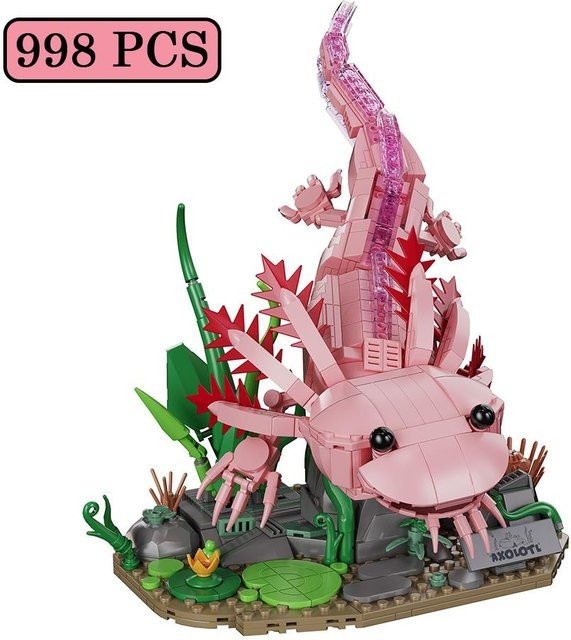 MOC Rosa Axolotl Unterwasserszene, Bausteine, 998 Teile, ab 14 Jahren - Bild 1