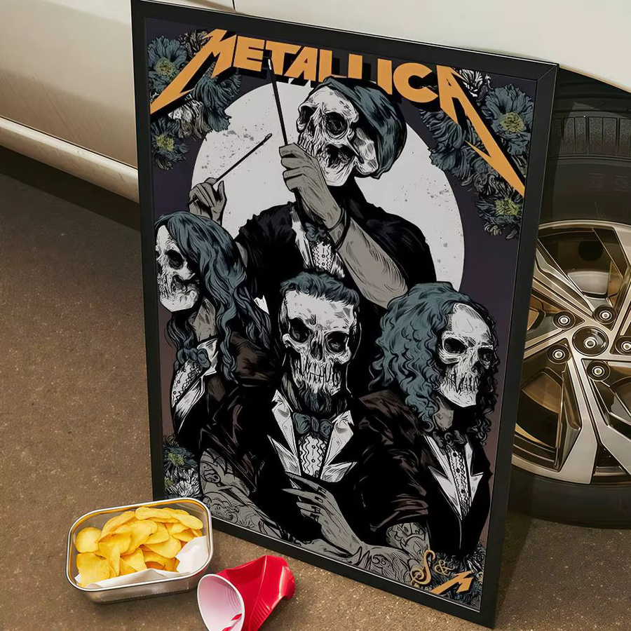 Retro Metallica Film Sticky Poster aus Kraftpapier, Mehrfarbig, B/H: 10 x 15 cm - Bild 4