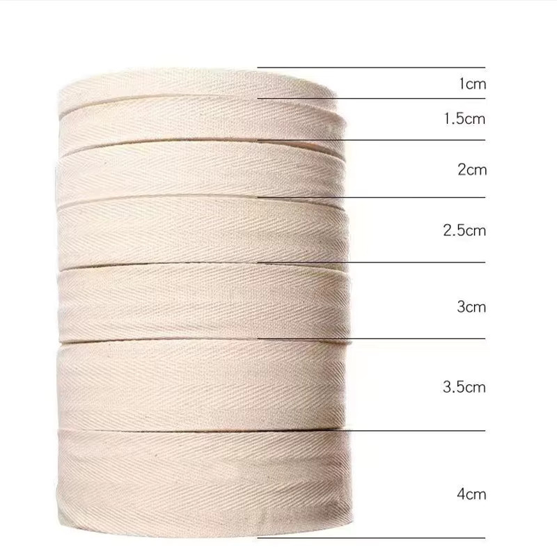 Baumwollgewebtes Fischgrätenmuster Klebeband als Nähzubehör in Schwarz, Weiß und Beige, 4,57 m Länge - Bild 3