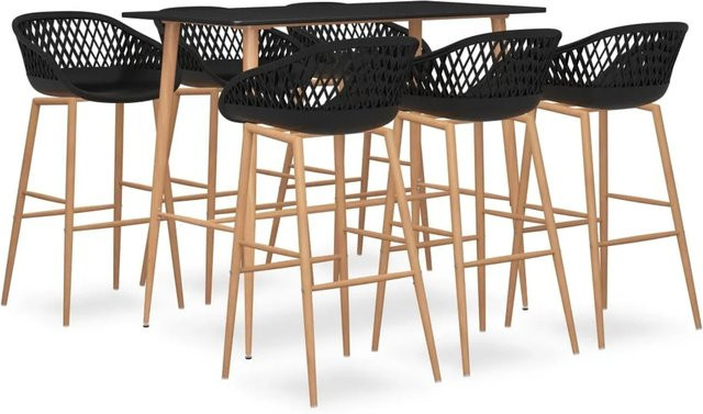 vidaXL 7-tlg. Bar-Set Modell 13 in Schwarz für Bars, Pubs und Restaurants - Bild 1