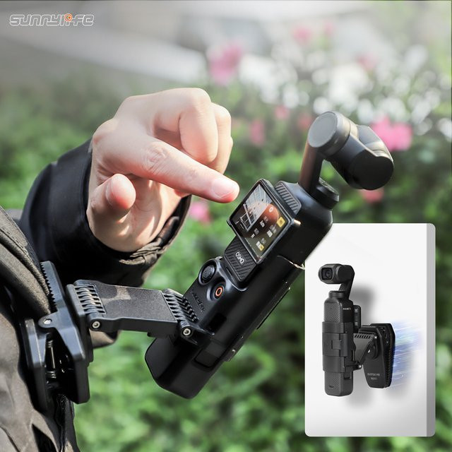 Sunnylife Magnetische Halterung für DJI Osmo Pocket 4P, 4 und 3 in Schwarz für Tisch, Auto, Motorrad oder Rucksack - Bild 1