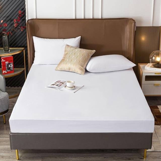 Levivel Elastischer Samt-Bettbezug und Matratzenbezug-Set, Weiß, B/T/H: 150 x 200 x 25 cm - Bild 1