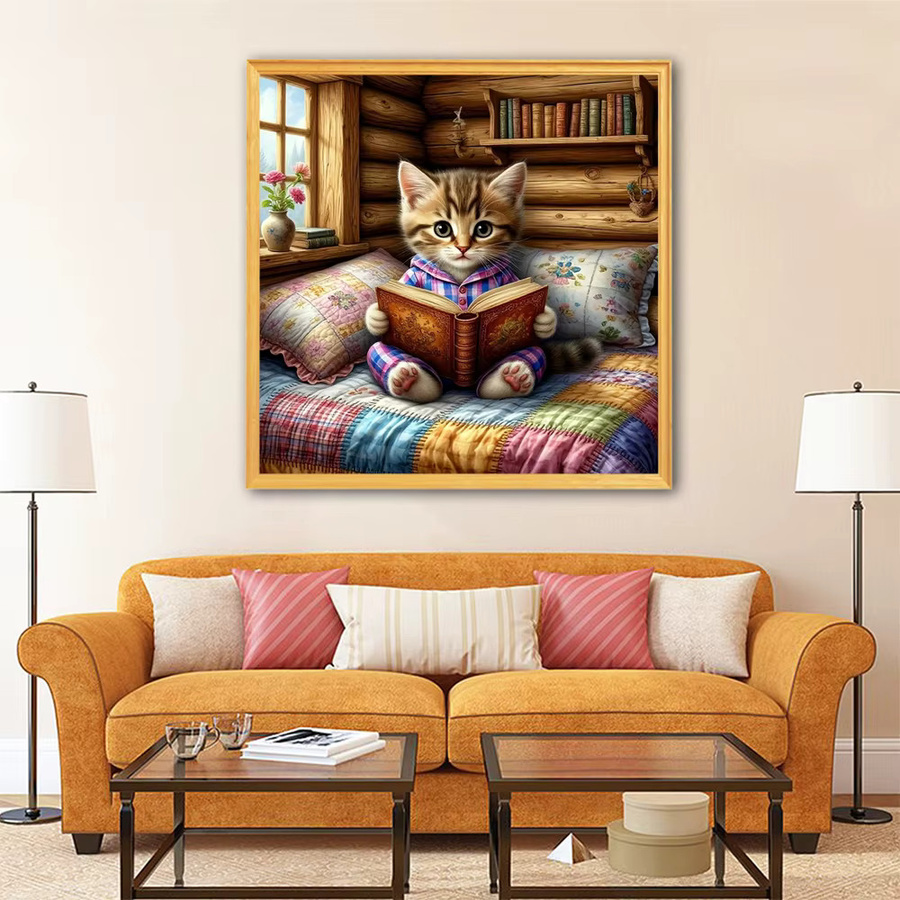 EverShine DIY Diamantmalerei Katze Buch Mosaik Set mit runden Bohrern in Multicolour, B/B/H: 20 x 20 x 20 cm - Bild 3
