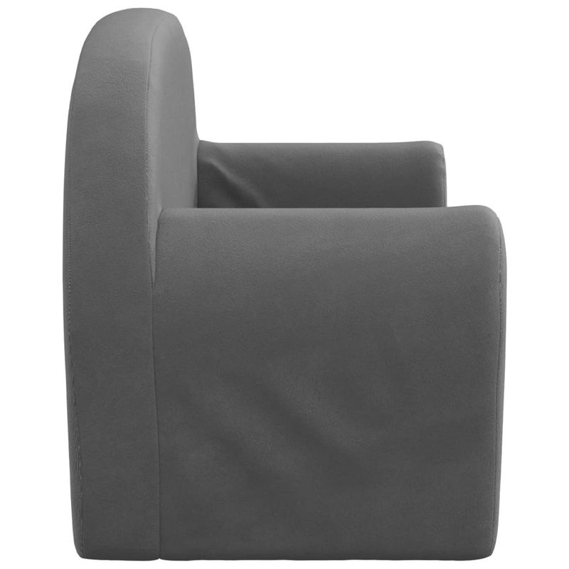 vidaXL Kindersofa 2-Sitzer aus weichem Plüsch in Anthrazit/Grau mit Maßen B: 84,0 cm, T: 34,0 cm, H: 45,0 cm - Bild 4