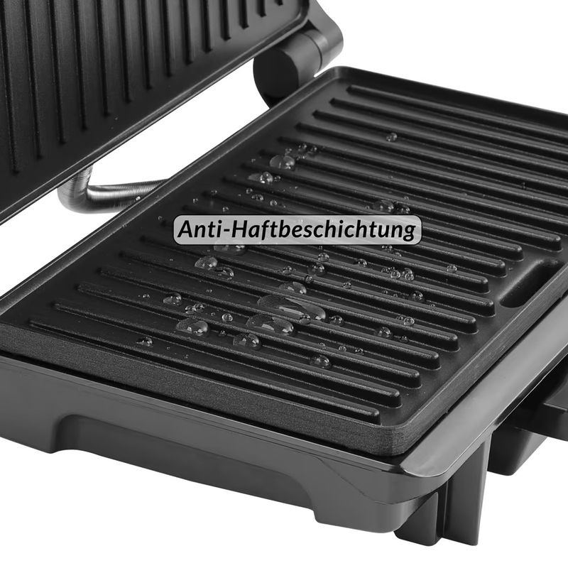 Monzana Kontaktgrill in Schwarz und Anthrazit mit 1500W Leistung und Überhitzungsschutz - Bild 4