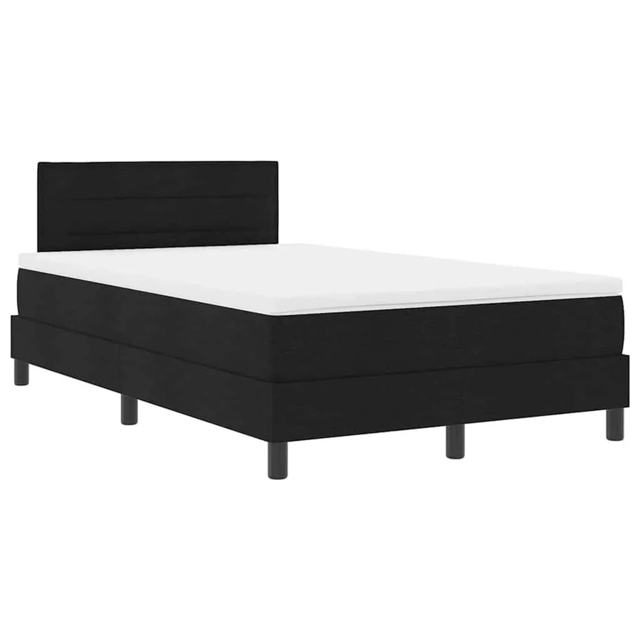 vidaXL Boxspringbett mit Matratze Schwarz Stoff B/T/H: 120 x 193 x 88 cm - Bild 2