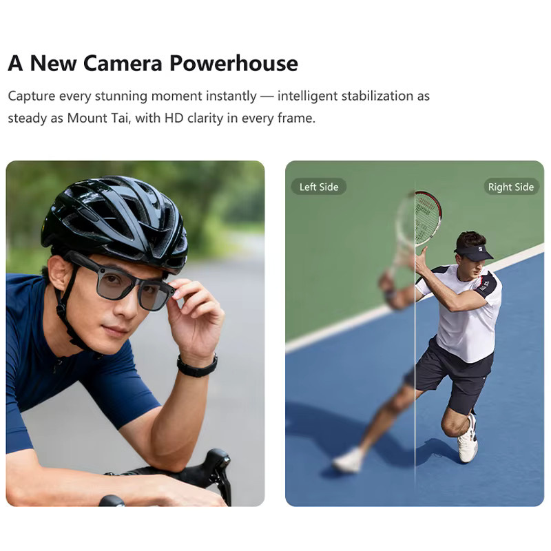 KI-Smart-Brille mit HD-Kamera, Blaulichtfilter-Sonnenbrille, Sprachassistent, Foto-, 3D-, Musik- und Anruffunktion in Schwarz - Bild 5