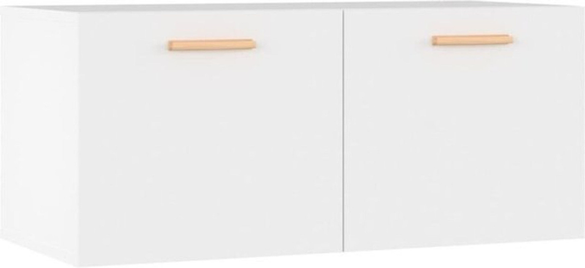 Vidaxl Wandschrank in Weiß im skandinavischen Design aus Holzwerkstoff mit Drehtüren, B/T/H: 80 x 35 x 36,5 cm - Bild 1