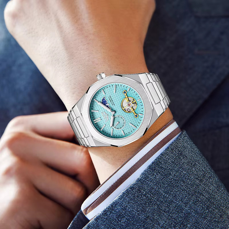 LIGE Armbanduhr Automatik, Edelstahl, Silber, Herren - Bild 4