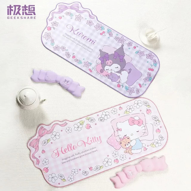 Sanrio Hallo Kitty Kuromi Gaming Mauspad mit Handgelenkauflage Set im Anime Design - Bild 1