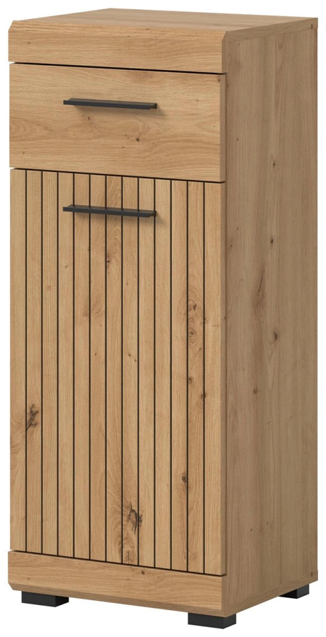 Badezimmer Kommode Shawn in Eiche, Farbe Braun, B/T/H: 37 x 31 x 88 cm - Bild 4