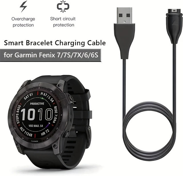 Garmin Smartwatch Ladekabel in Schwarz für Fenix, Forerunner und Venu Modelle - Bild 1