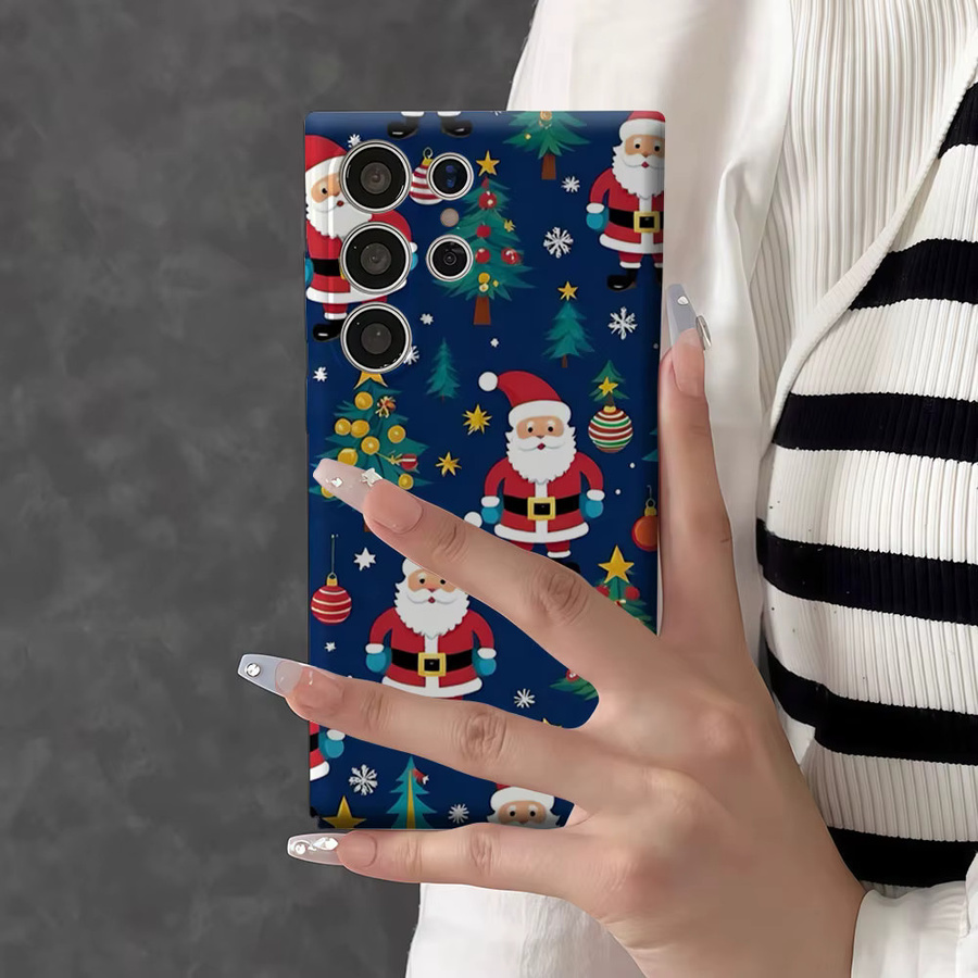 Aurbe Handyhülle für Samsung Galaxy S26 S25 S24 S23 Ultra Plus mit HD Weihnachtsmann-Muster in Mehrfarbig, Doppelschicht-Folienhülle - Bild 5