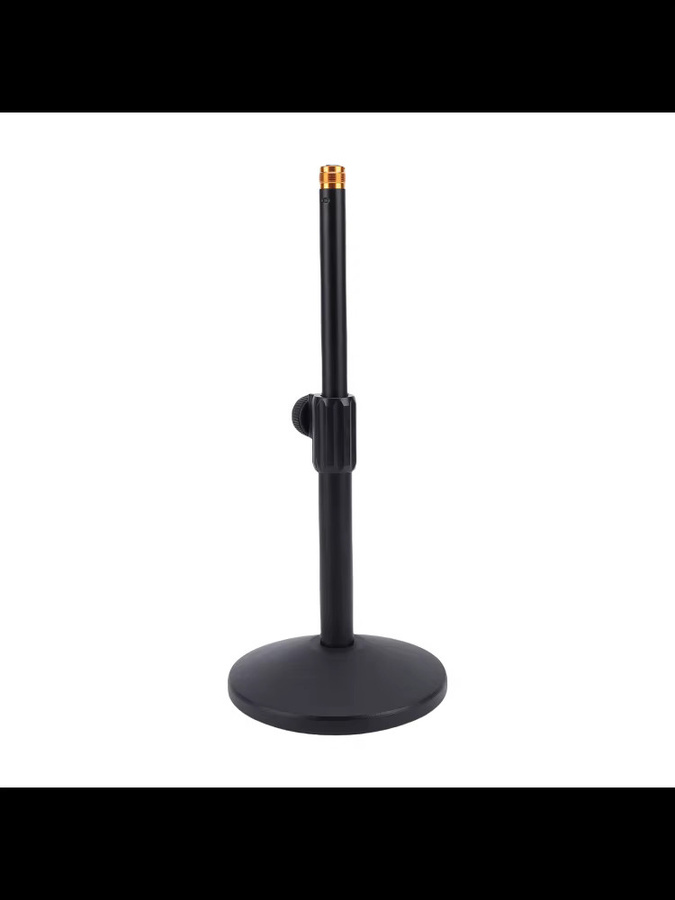 Höhenverstellbarer Desktop-Mikrofonständer aus robustem Metall in Schwarz mit 5/8 bis 3/8 Adapter und rutschfesten Pads für Aufnahmen - Bild 6