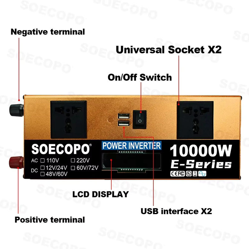 soecopo 10000 W Solarsystem-Komplettset mit 800 W Panel, 100 A Controller und Off-Grid-Wechselrichter für 110 V/220 V, Dual 12 V/24 V für Heim und Camping - Bild 4