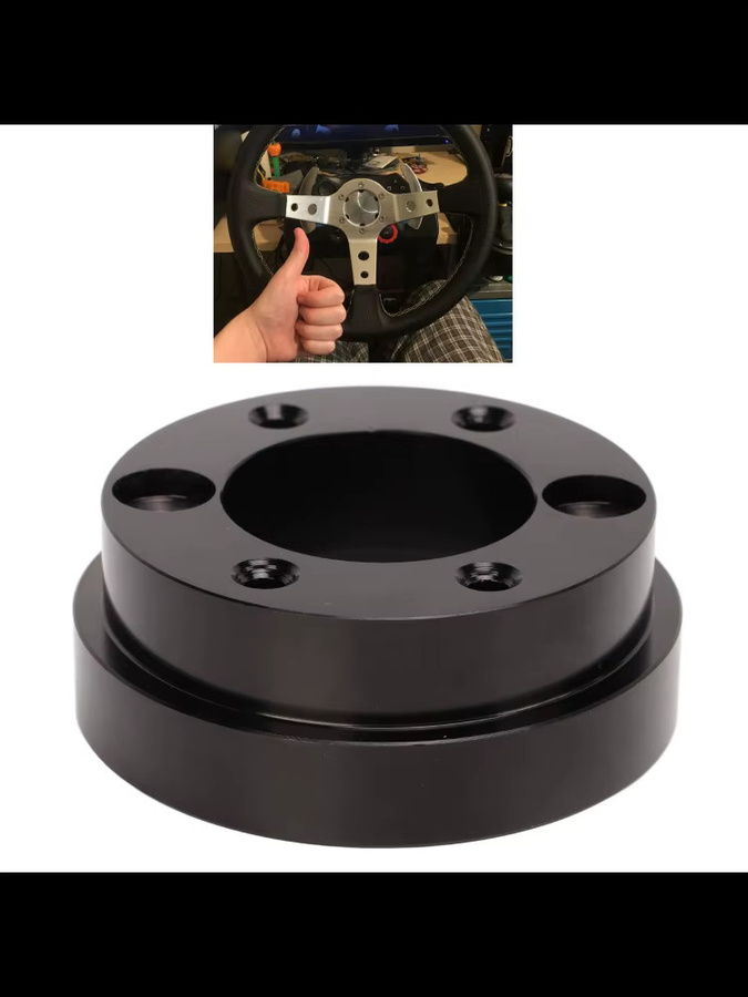 Aluminium Lenkrad Adapterplatte für Logitech G29 und G920 in Schwarz, 70mm - Bild 5