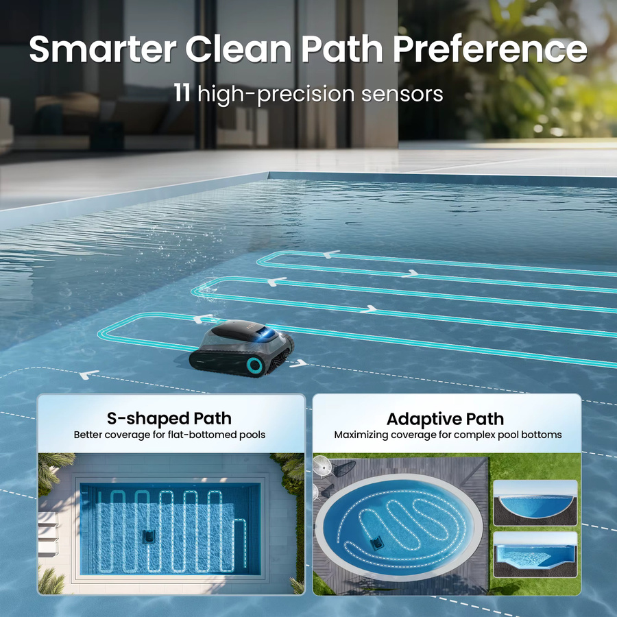 AIPER Scuba S1 Generalüberholter Pool-Roboter in Schwarz mit Boden- und Wandreinigung, Wasserlinienreinigung, Doppelfiltration, intelligenter Navigation und App-Steuerung - Bild 5