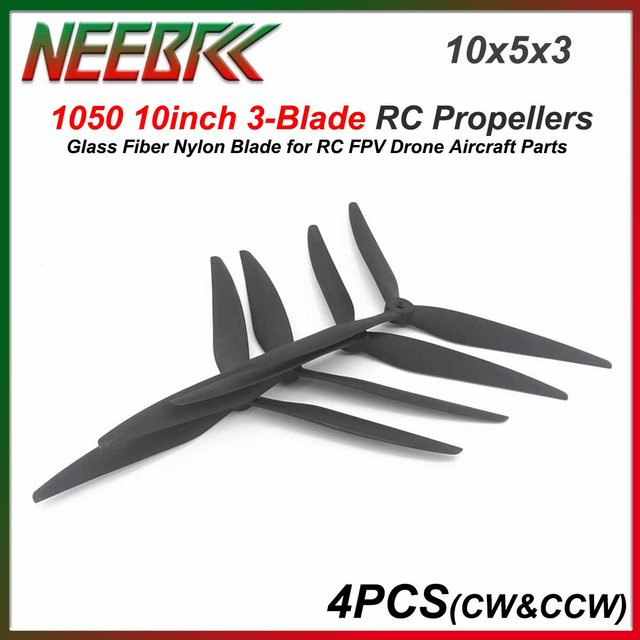NEEBRC 1050 10 Zoll 3-Blatt RC Propeller, Glasfaser Nylon, CW & CCW - Bild 1