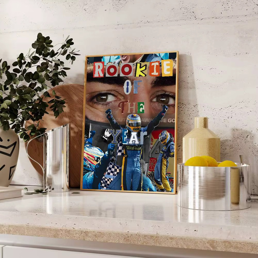 Fernando Alonso Racing Poster Selbstklebender Wandaufkleber in Mehrfarbig für Bar Room Decor - Bild 6