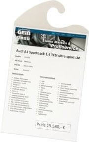 Eichner Preisblatt-Tasche DIN A4 für den Kfz-Innenraum in Transparent und Weiß - Bild 1