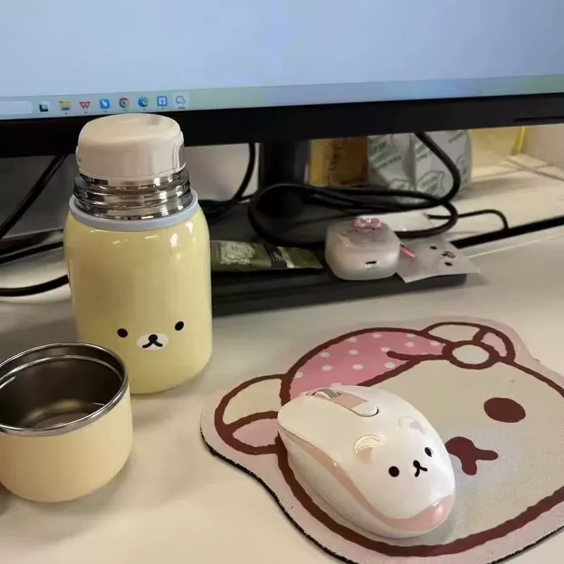 Tragbare Edelstahl-Wasserflasche für Kinder von The Green Party in Beige mit auslaufsicherem Bounce-Deckel und Tragegriff - Bild 3