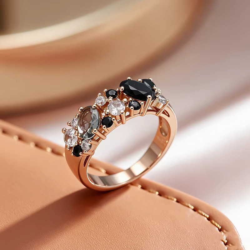 Wbmqda Ring, 585 Gold, Roségold, Zirkonia, Damen - Bild 2