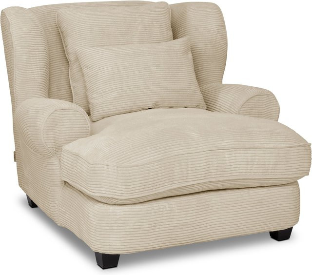 Loveseat SANSIBAR LIVING in Sande, gepolstert mit Cordstoff, Beige, B/T/H: 140 x 97 x 72 cm - Bild 1