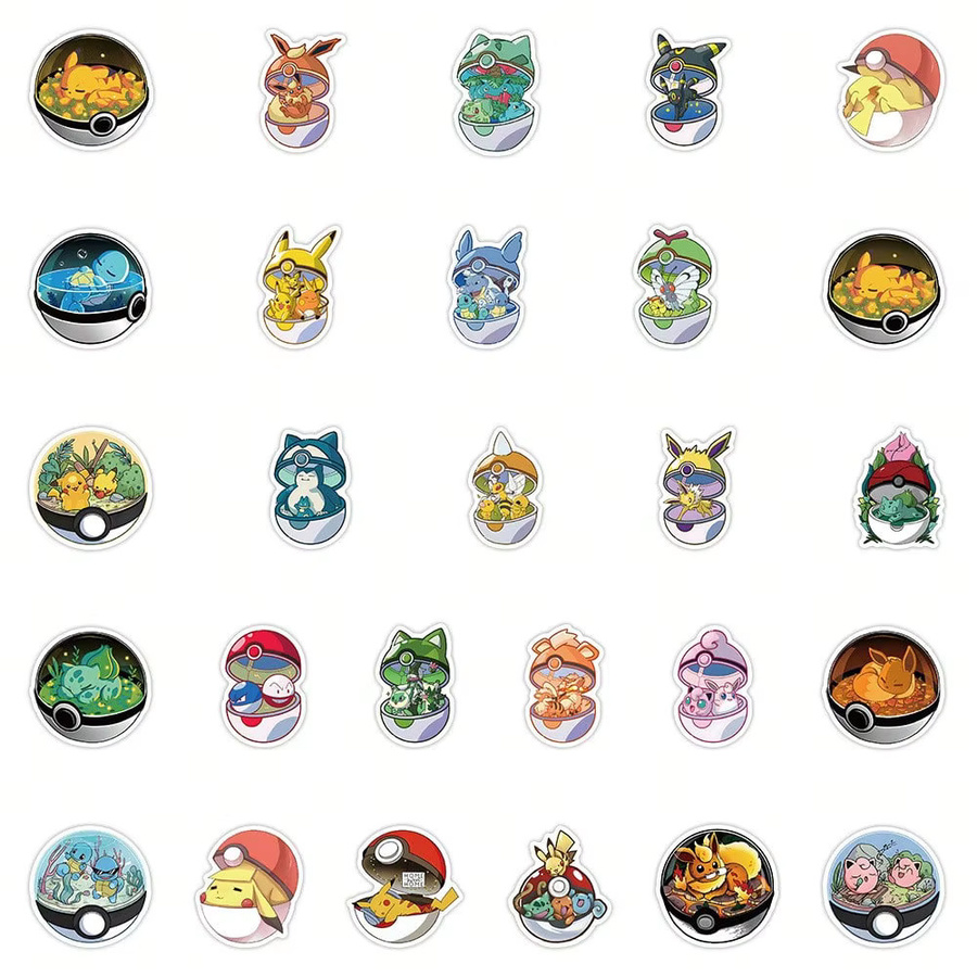 Keeppley Pokémon Poke Ball Aufkleber, 50-teiliges Set - Bild 3