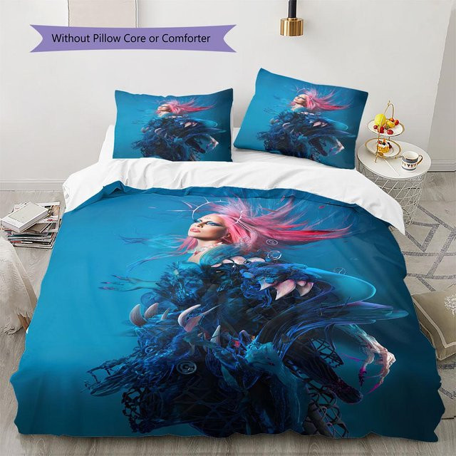 My City Home Lady Gaga Bettwäsche Set mit Bettbezug und 2 Kissenbezügen, Blau, B/H: 200 x 200 cm - Bild 1