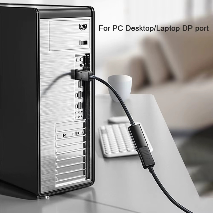 ZOUGOUGO DisplayPort auf HDMI Adapter Kabel in Schwarz für HD 4K Video und Audio zur Verbindung von PC mit TV oder Projektor - Bild 3