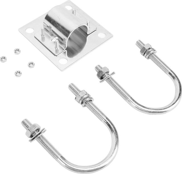 DIYelecs Satellitenschüssel Mastmontageadapter aus Edelstahl als U-Bügel Klemmsatz in Silber und Weiß - Bild 1