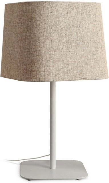 Rendl Tischleuchte Perth in Beige/Weiß mit Textilschirm und E27 Fassung - Bild 1