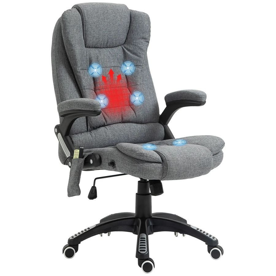 Vinsetto Chefsessel dunkelgrau mit Armlehnen und Kopfstütze B/T/H: 72 x 68 x 120 cm - Bild 2