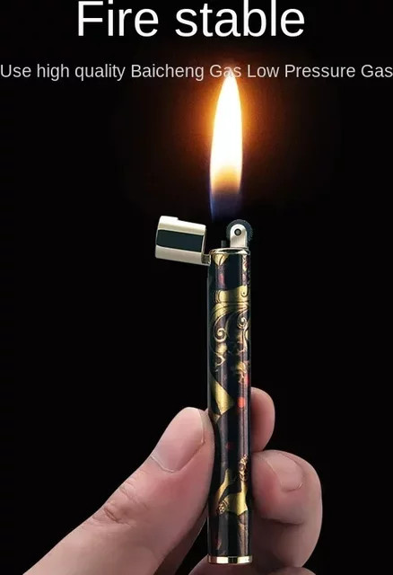 EHRLICHES Mini-Feuerzeug aus Metall mit offener Flamme und Schleifrad in Schwarz und Multicolour - Bild 1