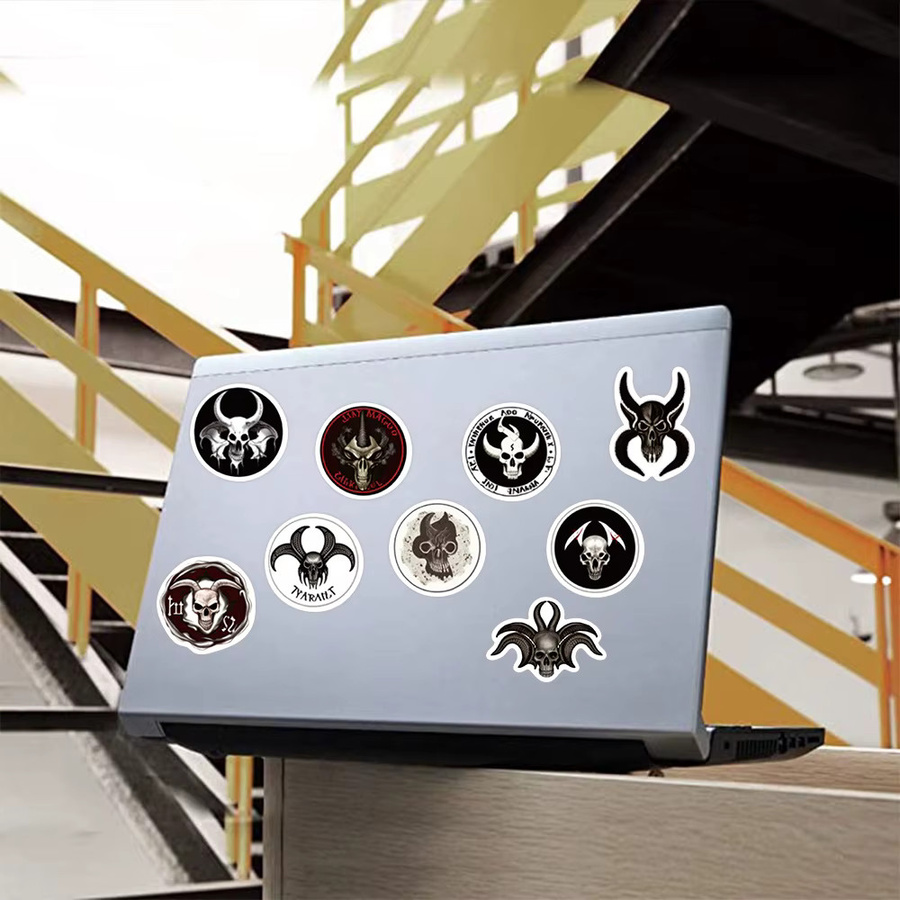 56 Stück Gothic Aufkleber Set mit Horror Teufel und Satan Motiven in Multicolour für Laptop, Telefon und Scrapbooking - Bild 4
