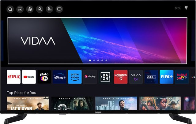 Telefunken Smart TV D43U790B2CW 43 Zoll LED Fernseher 4K UHD HDR Dolby Vision VIDAA Schwarz - Bild 1