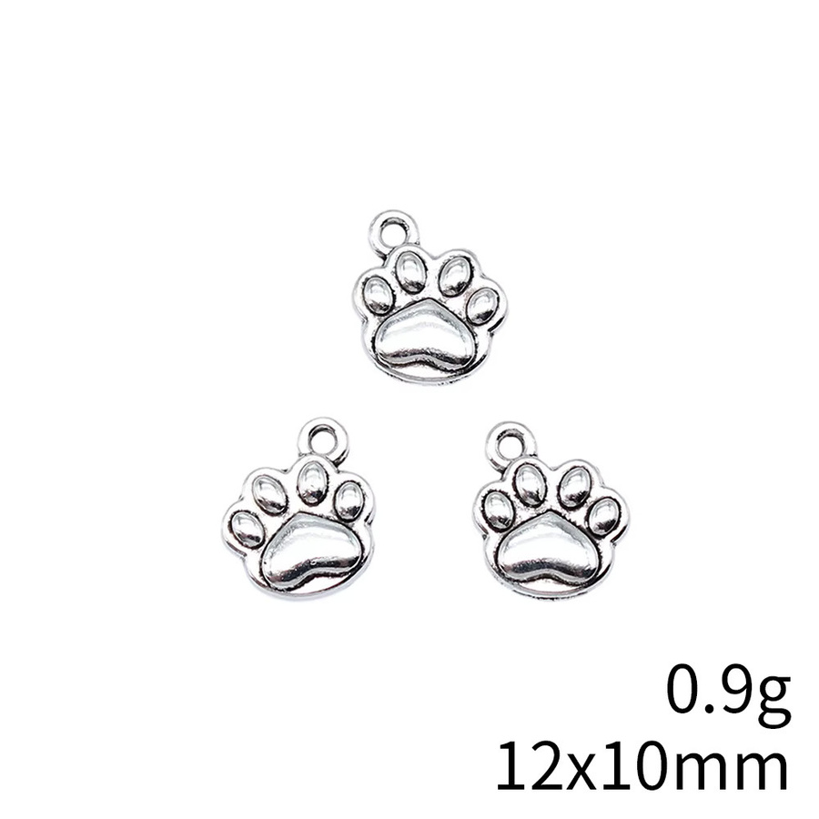 WYSIWYG Hundepfoten-Anhänger, 12 x 10 mm, Bunt, Silber, Unisex - Bild 2