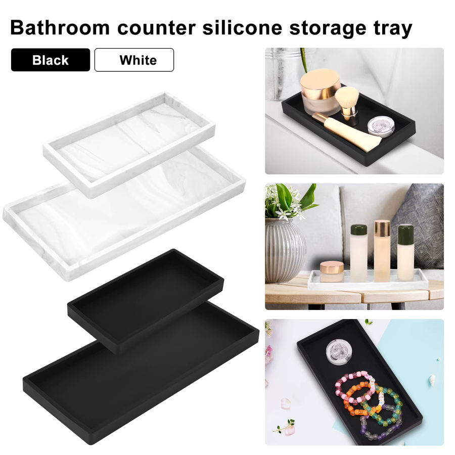 2er-Set Willstar Badezimmer Ablage aus Silikon für Waschbecken und Schmuck in Weiß und Multicolour - Bild 2