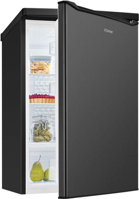 Bomann VS 7258 Standkühlschrank in Dark Inox mit Kompressor und LED-Innenbeleuchtung, B/T/H: 55 x 58 x 126 cm - Bild 1