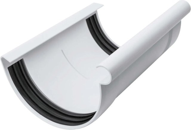 Inefa Rinnenverbinder Halbrund aus PVC in Weiß NW 100 - Bild 1