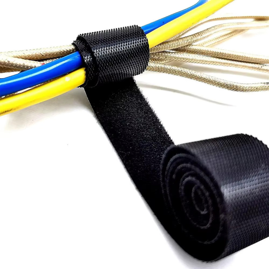 Jumbo Klettband doppelseitig schwarz, 50 Meter Rolle für Kabelmanagement und DIY-Projekte - Bild 3